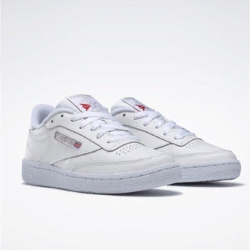 Reebok Classic C85 White Leather Lace Up Sneakers Club C 85 Running Shoes
